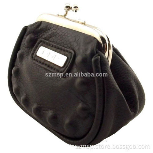 Washed soft PU metal frame mini coin purse